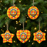 McMillan Clan Tartan Crest Christmas Ceramic Ornament
